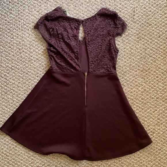 Deep Purple Lace Cocktail Dress - Picture 2 of 7